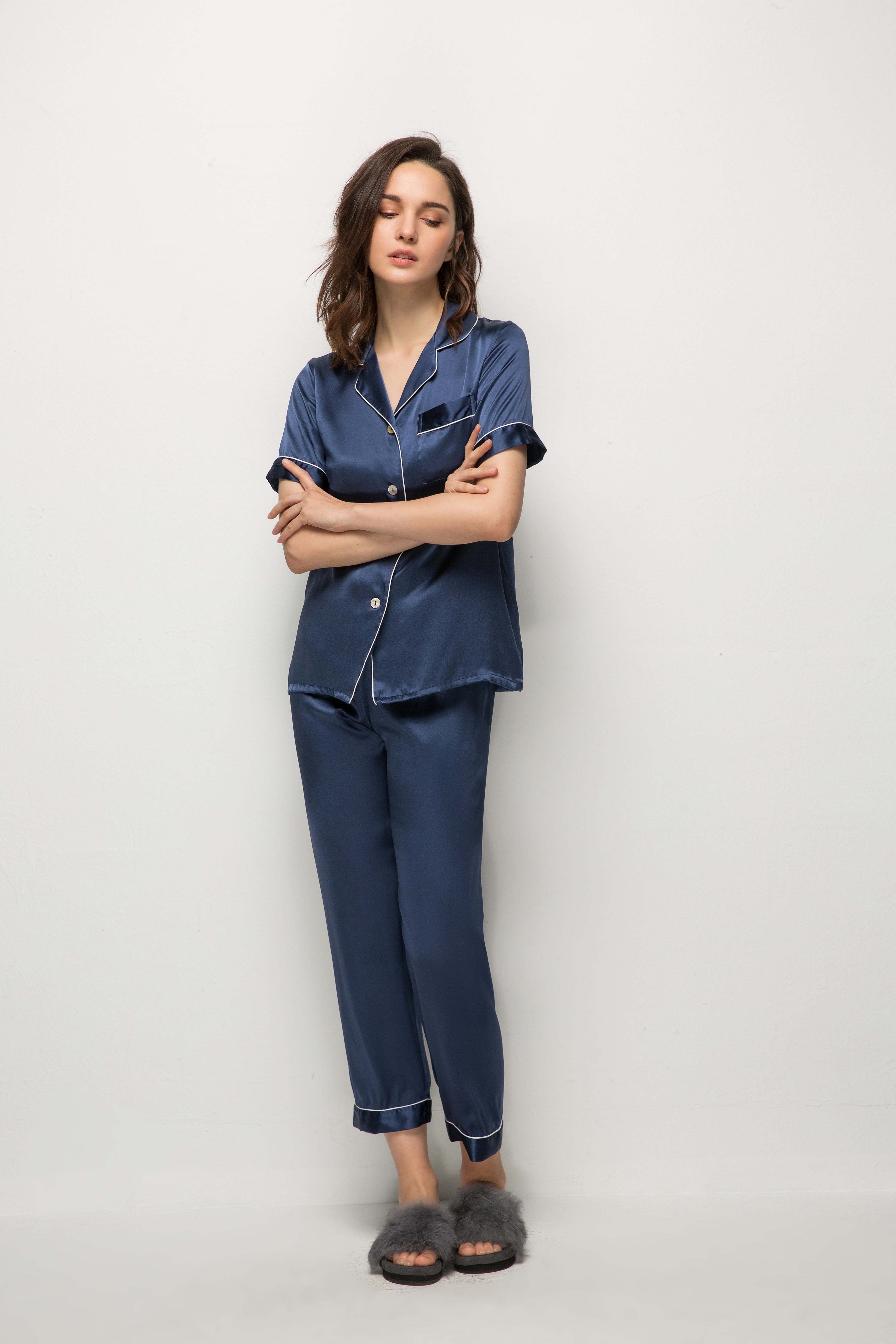 SOOYEH-NS Womens Pajamas DarkBlue 002