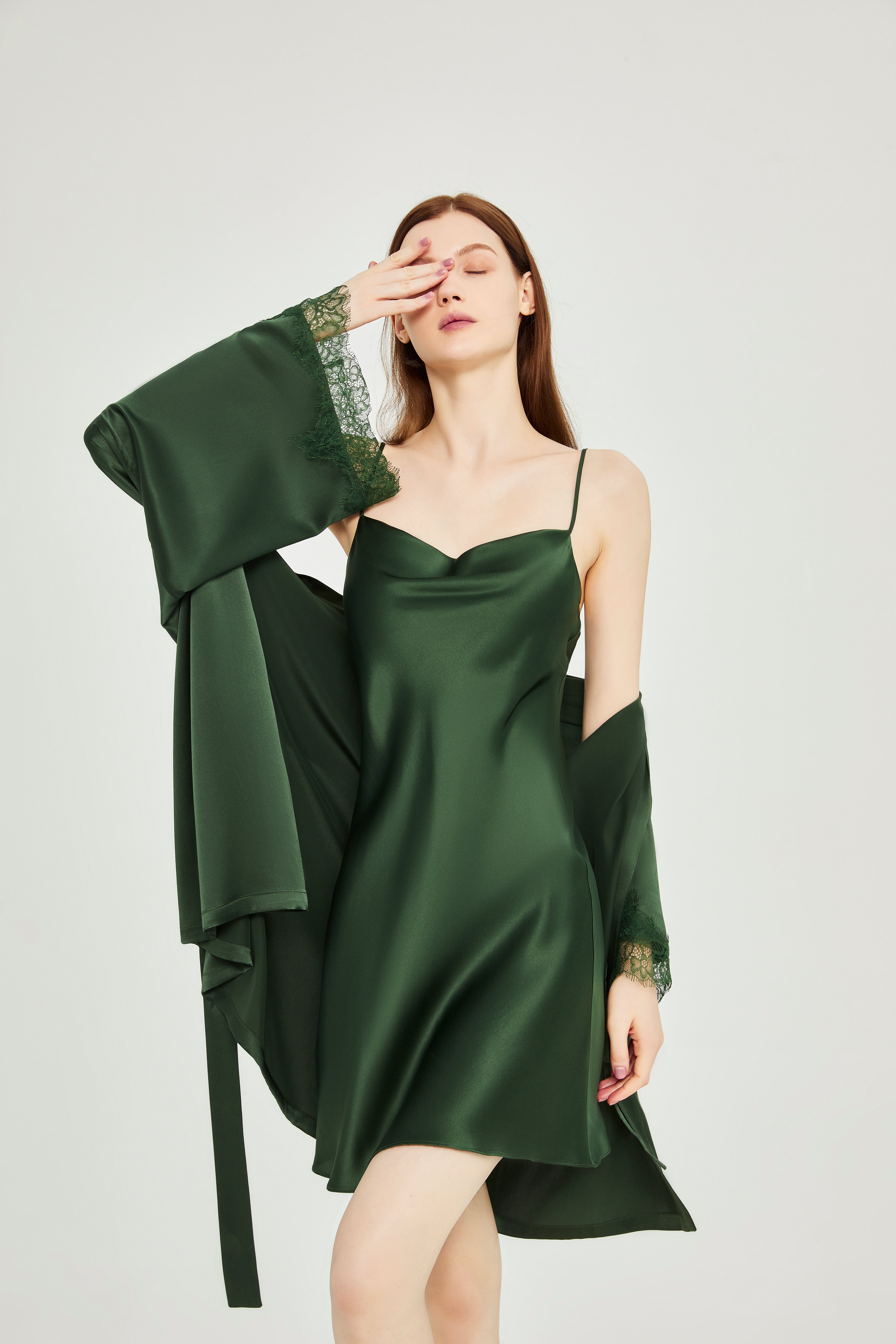 SOOYEH-NS Womens Robe DarkGreen 002