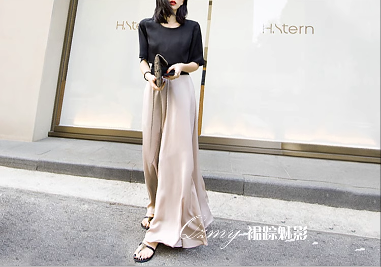Wholesale Satin Fashionable High-Slit Pants