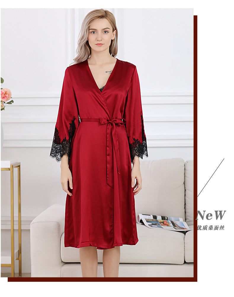 SOOYEH-NS Womens Robe DarkRed 001