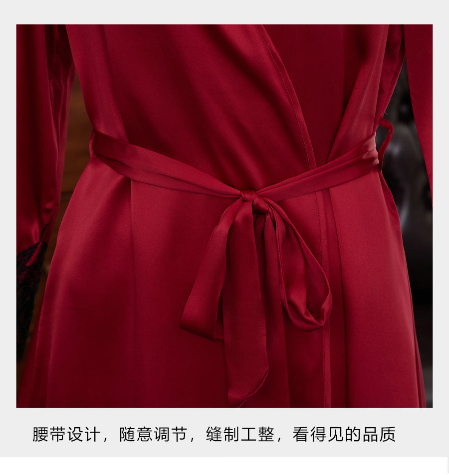 SOOYEH-NS Nightgown&Robe Set DarkRed 011