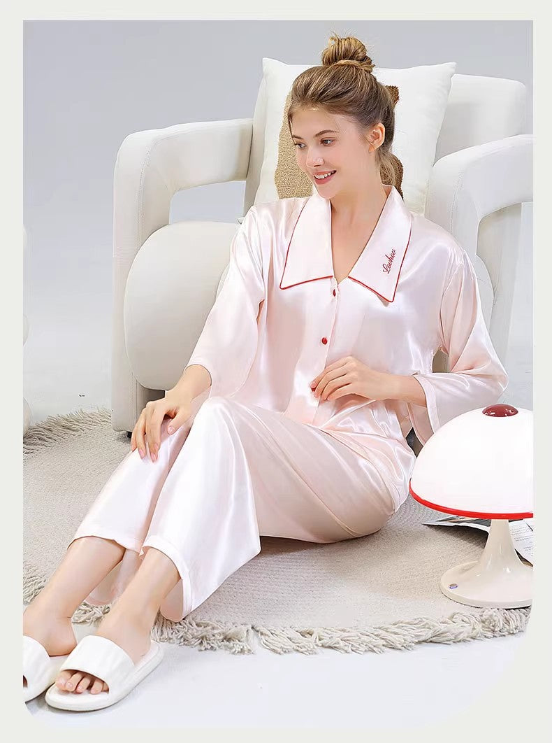Wholesale Elegant Charmeuse Long-Sleeve Pajama Set