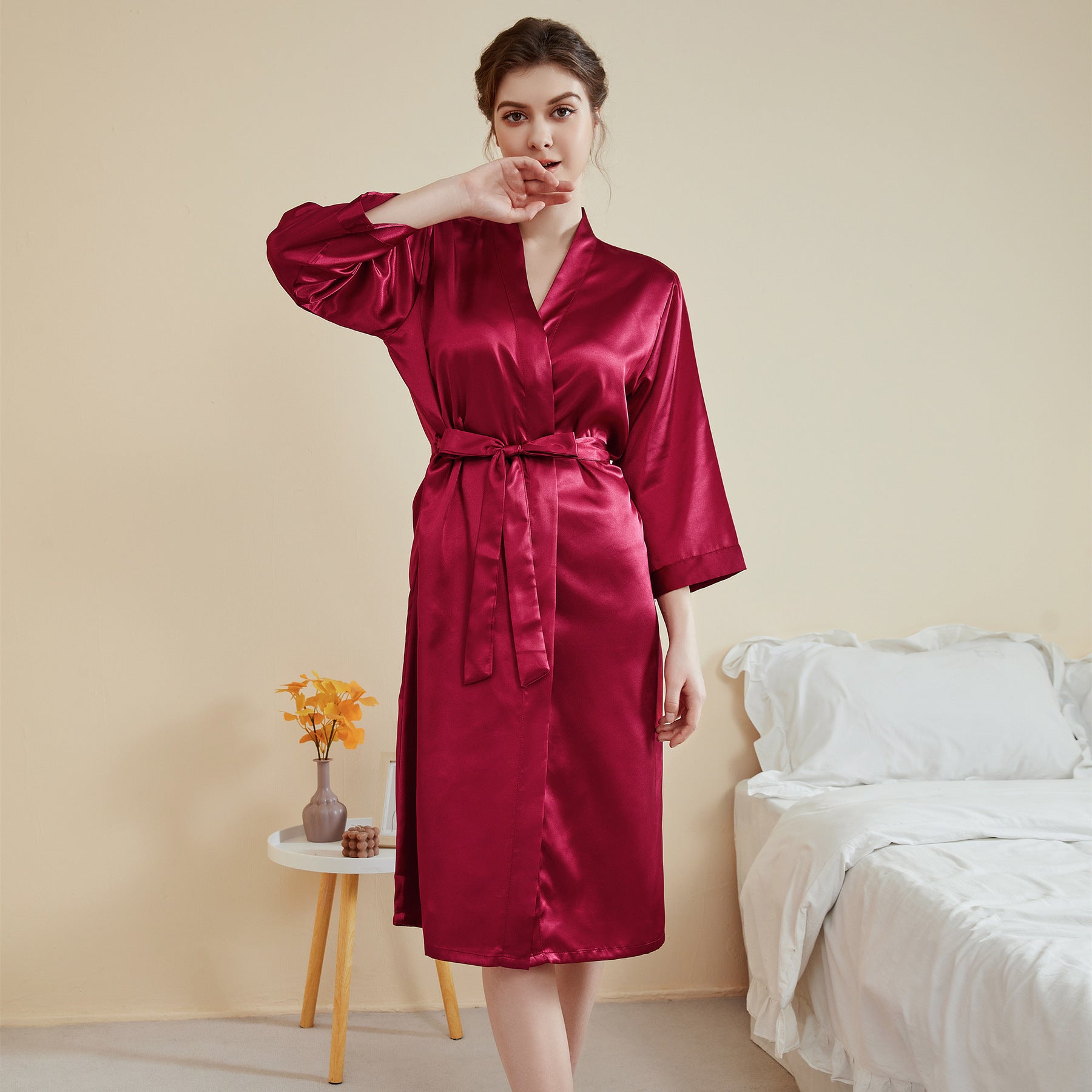 SOOYEH-NS Womens Robe Wine 003