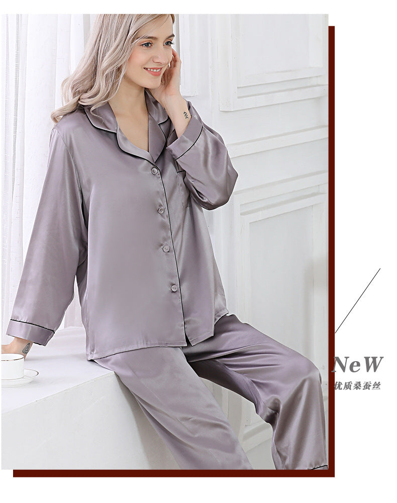 Wholesale Charmeuse Binding Trim Pajamas Set 2Pcs