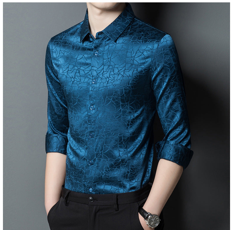 Wholesale Satin Long Sleeve Shirt For Men