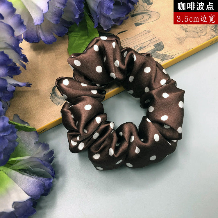 Wholesale Charmeuse Midnight Scrunchies - Middle - 3.5cm