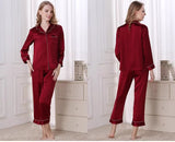 Wholesale Charmeuse Binding Trim Pajamas Set 2Pcs