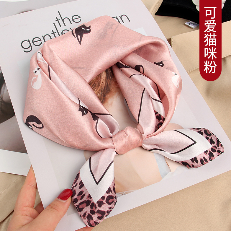 Wholesale Charmeuse Printed Designer Square Scarf - Size 53x53cm