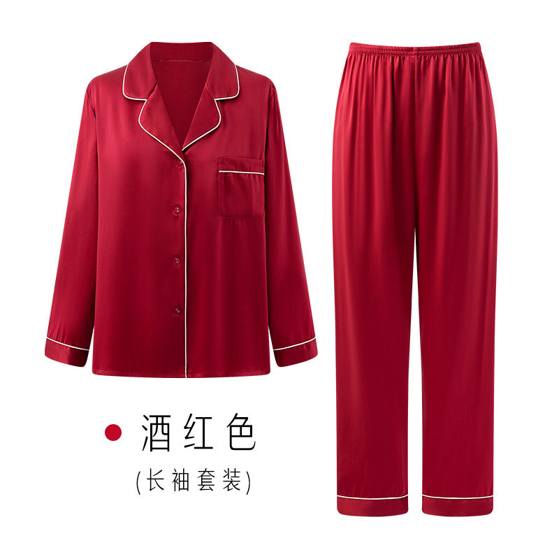Wholesale Charmeuse Binding Trim Pajamas Set 2Pcs