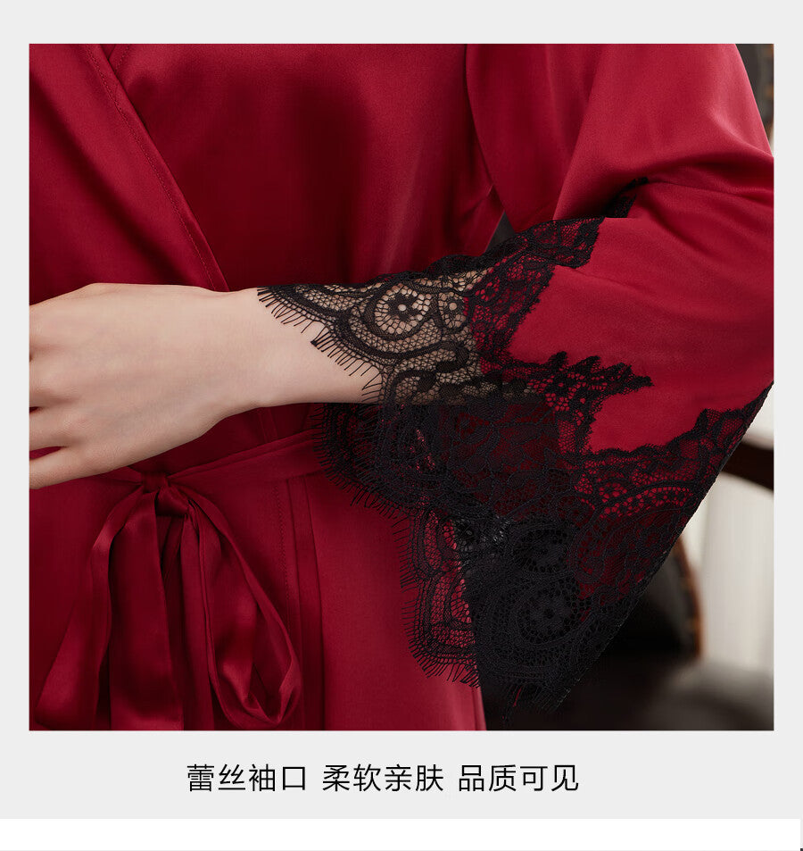 SOOYEH-NS Nightgown&Robe Set DarkRed 010