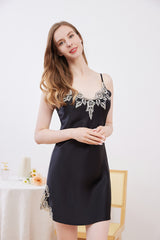SOOYEH-NS Nightgown&Robe Set Black 002