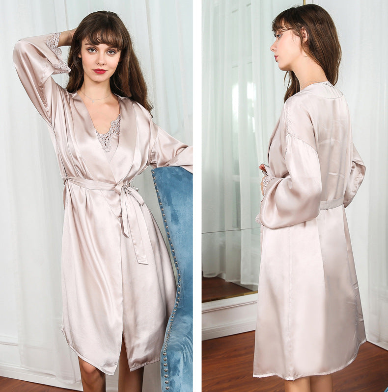 SOOYEH-NS Nightgown&Robe Set Beige 003