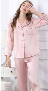 [Pink] SilkSilky-NS Womens Pajamas 007
