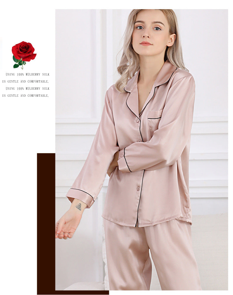 Wholesale Charmeuse Binding Trim Pajamas Set 2Pcs