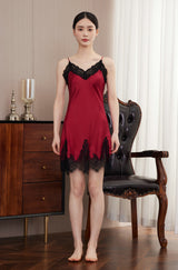 SOOYEH-NS Nightgown&Robe Set DarkRed 008
